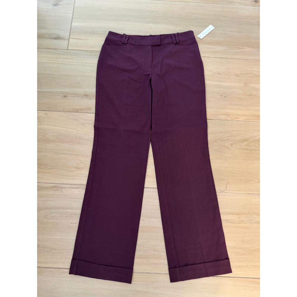 NEW In Moda Purple Career Cuffed Dress Pants 9/10 30/32”